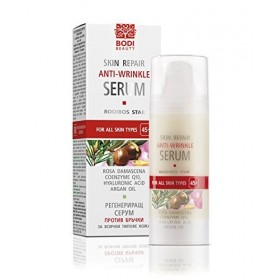 BODI BEAUTY Rooibos Star Sérum anti-rides pour le visage 30 ml avec huile dargan, hyaluron, Q10 et vitamine E | Hydrate et é