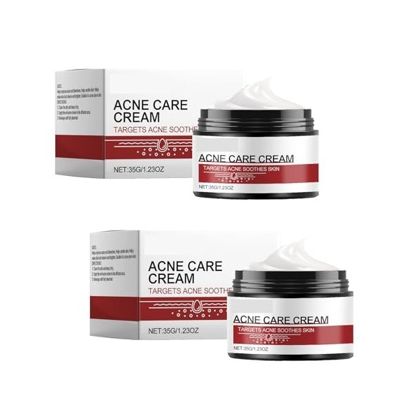 Creme Acne Visage, Crème Anti Acné, Crème Anti Boutons Visage, Creme Anti Imperfection, pour Peau à Tendance Acnéique, convie