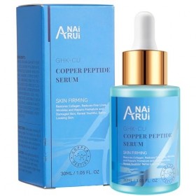 ANAiRUi Sérum de Peptides de Cuivre pour le Visage - Sérum Anti-Âge GHK-Cu - Réduit les Rides et les Ridules, Répare la Peau 