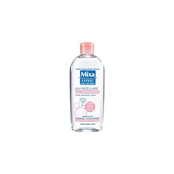 Mixa Eau Micellaire Anti Dessèchement 400 ml Lot de 3 Crème Jour et Nuit