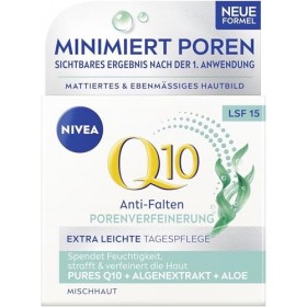 NIVEA Q10 Crème de jour anti-rides extra légère avec SPF 15, soin du visage pour peaux mixtes avec Q10, extrait dalgues et a