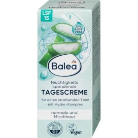 Balea Lot de 2 crèmes de jour et de nuit pour peaux normales et mixtes avec 10 % daloe vera hydratante avec hydrocomplexe po