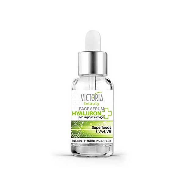 VICTORIA beauty Victoria Beauty Sérum hyaluronique haute dose, sérum anti-âge pour le visage aux superaliments, acide hyaluro