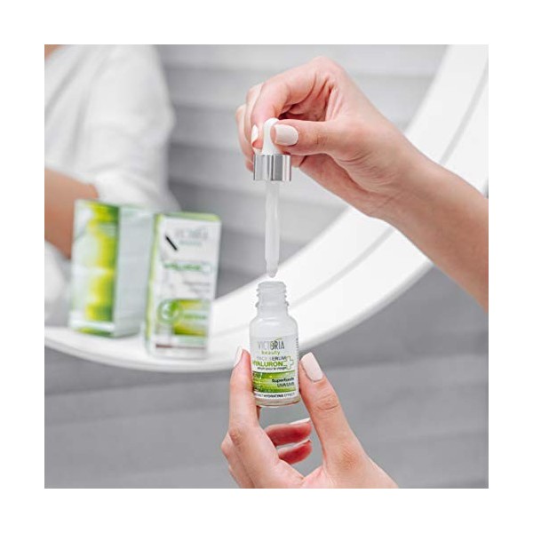 VICTORIA beauty Victoria Beauty Sérum hyaluronique haute dose, sérum anti-âge pour le visage aux superaliments, acide hyaluro