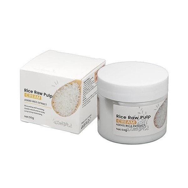 Crème pour le Visage au Riz, Crème Hydratante aux Céramides de Riz, Formule Nourrissante pourles Types de Peau, Améliore la B