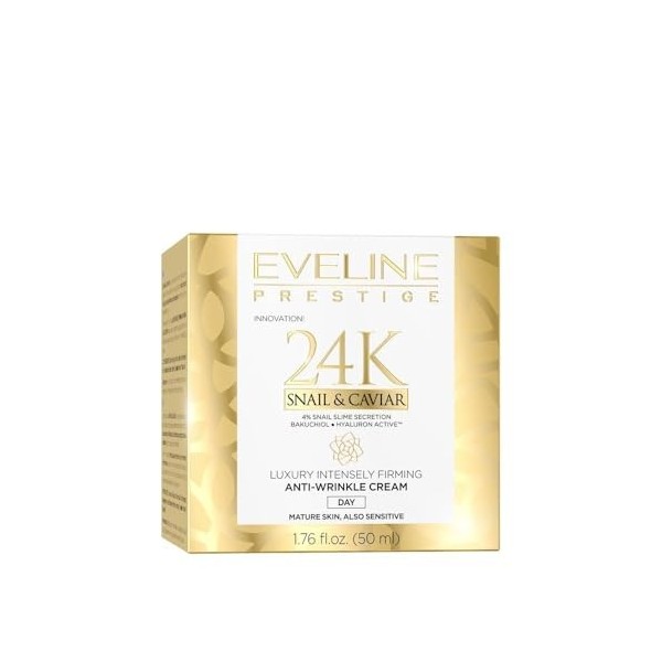 Eveline Cosmetics 24K Snail & Caviar luxueux Tagans anti-pliage tortueur, 50 ml