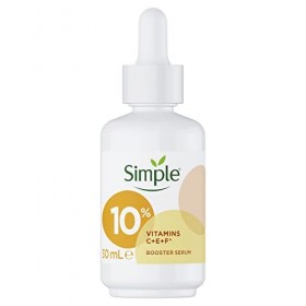 Simple Sérum booster 10% vitamine C + E + F* - Sérum visage qui hydrate et éclaircit les peaux ternes et sèches - Pour une pe