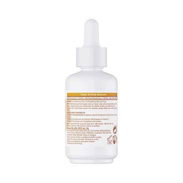 Simple Sérum booster 10% vitamine C + E + F* - Sérum visage qui hydrate et éclaircit les peaux ternes et sèches - Pour une pe