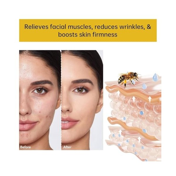 Lot de 2 crèmes professionnelles au venin dabeille - 50 g - Crème régénérante pour la peau - Ingrédients naturels - Pour tou