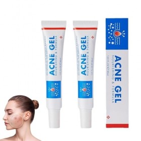 Lot de 2 crèmes de contrôle de lacné, crème anti-boutons, gel dacné, absorption rapide, réduit les décolorations et les rup
