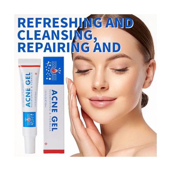 Lot de 2 crèmes de contrôle de lacné, crème anti-boutons, gel dacné, absorption rapide, réduit les décolorations et les rup