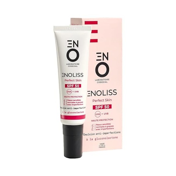 ENO Laboratoire Codexial Enoliss Perfect Skin SPF50 Peaux sensibles Normales à Grasses avec imperfections 30ml