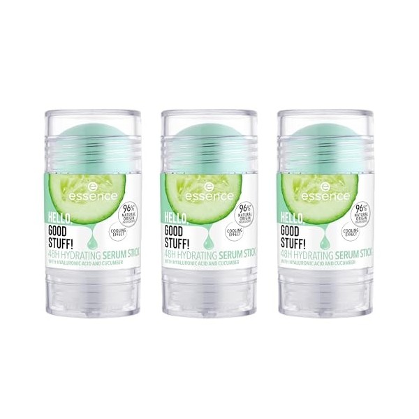 essence Hello, Good Stuff! 48H Sérum hydratant pour le visage, transparent, hydratant, rafraîchissant, végétalien, sans huile