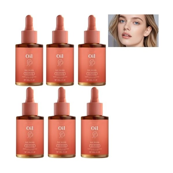 Huile pour le visage anti-rides et raffermissante - Hydratante, hydratante et durable, améliorant lapparence du relâchement ...