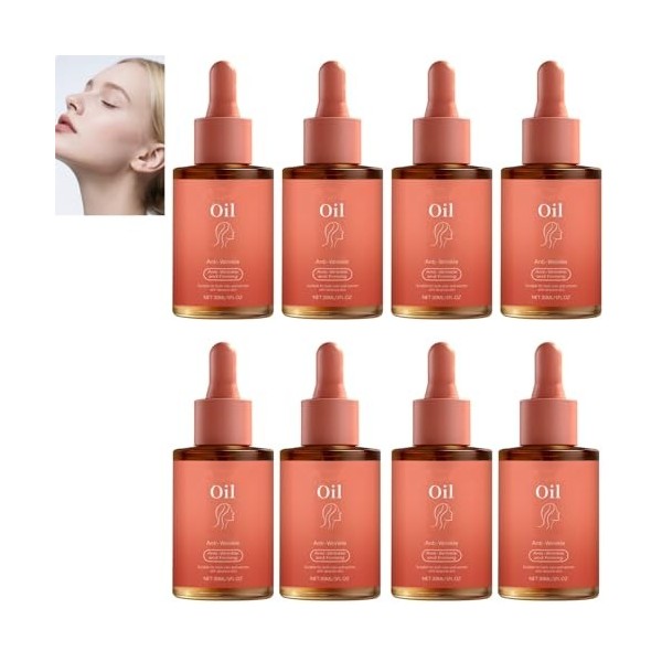 Huile pour le visage anti-rides et raffermissante - Hydratante, hydratante et durable, améliorant lapparence du relâchement ...