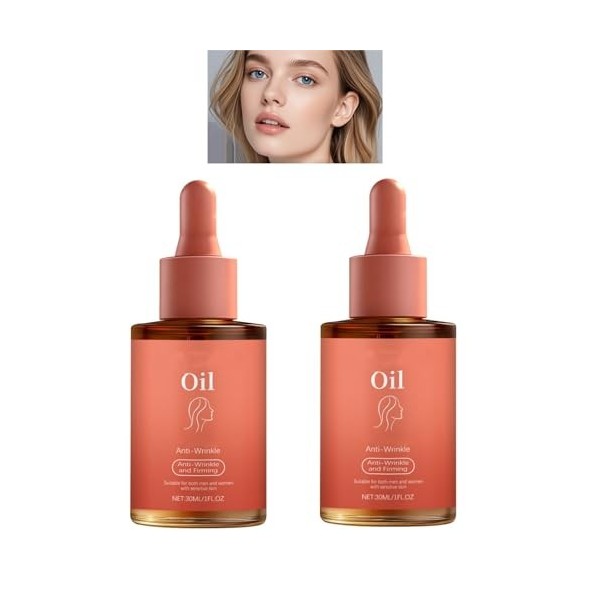 Huile pour le visage anti-rides et raffermissante - Hydratante, hydratante et durable, améliorant lapparence du relâchement ...
