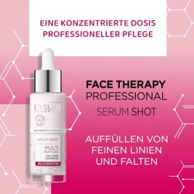 Eveline Cosmetics Sérum Shot Cure Anti-âge aux Multipéptides pour le Visage, Cou et Décolleté
