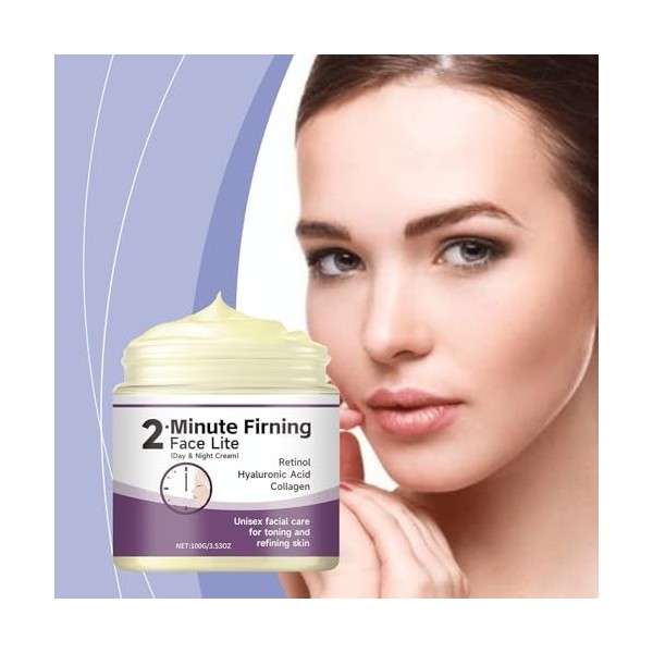 Crème pour le visage au collagène avec rétinol et acide hyaluronique, hydratant quotidien léger pour une hydratation équilibr...