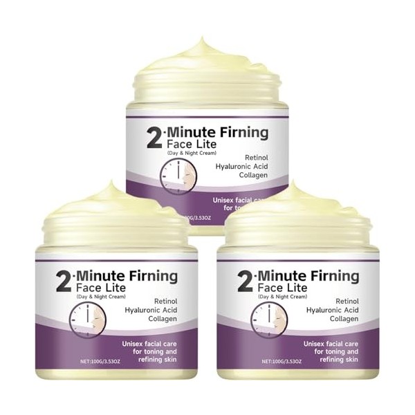 Crème pour le visage au collagène avec rétinol et acide hyaluronique, hydratant quotidien léger pour une hydratation équilibr...