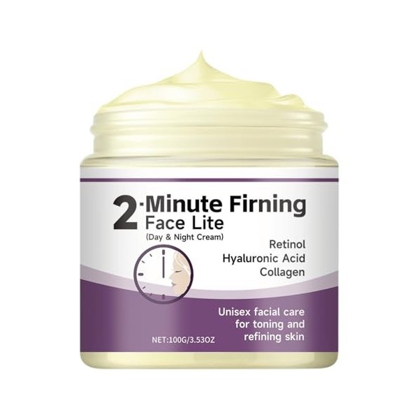 Crème pour le visage au collagène avec rétinol et acide hyaluronique, hydratant quotidien léger pour une hydratation équilibr...