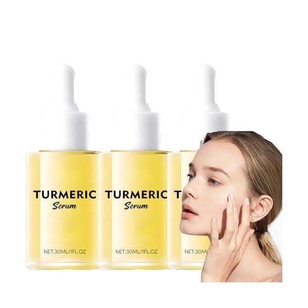 Curcuma Sérum éclaircissant pour la peau au curcuma Dark Spot Correcting Glow Sérum, réduction des rides et ridules, hydratat...