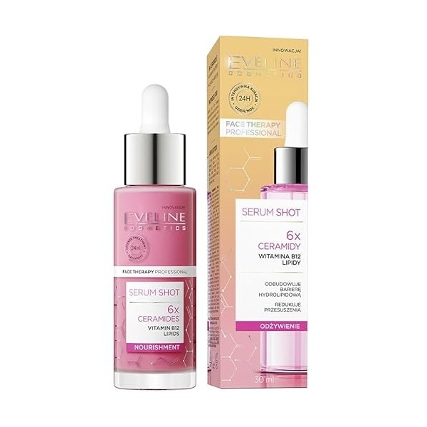 Eveline Cosmetics Face Therapy Sérum de soin professionnel avec 6 céramides – Hydratation intense et réparation de la barrièr