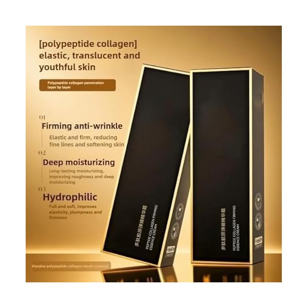 Lotion anti-rides au collagène micromoléculaire, crème raffermissante et liftante, réduit les rides, améliore la fermeté de l...