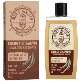 Mens Master Shampooing Stimulant pour Hommes | Enrichi en Piment Rouge,Caféine et Houblon | Stimulant Capillaire | Shampooin