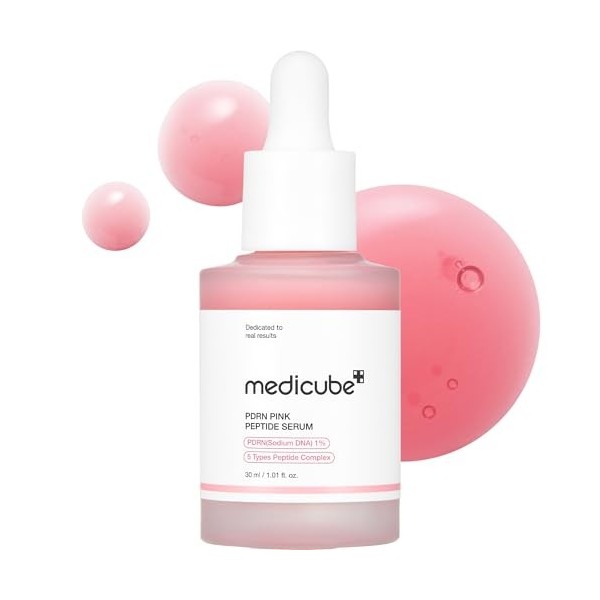 medicube Sérum Con Péptido Rosa Salmon Dna Pdrn, Sérum Pink Glow, Péptido, Niacinamida, Hidratante Y Reafirmante, 1,01 Fl.Oz.