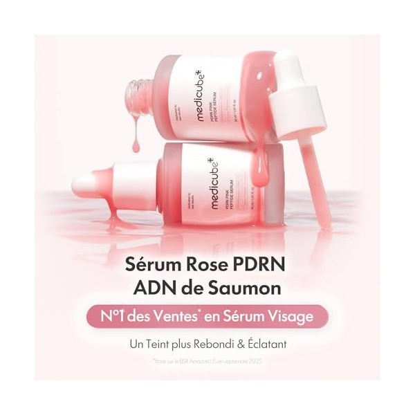 medicube Sérum Con Péptido Rosa Salmon Dna Pdrn, Sérum Pink Glow, Péptido, Niacinamida, Hidratante Y Reafirmante, 1,01 Fl.Oz.