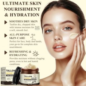 Beef Tallow Cream, Soins de la Peau au Suif de Bœuf - Beef Tallow Bio 100% Nourri à lherbe, Crème de Suif de Bœuf pour Le Co