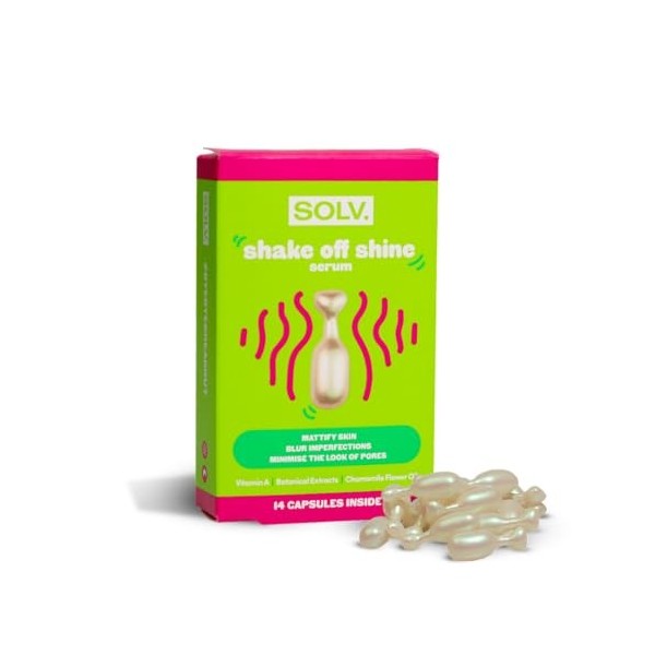 Sérum brillance SOLV Shake off - 14 gélules. Anti-brillance, Resserre les pores, Élimine les impuretés