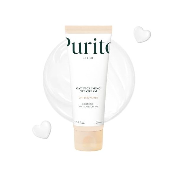 PURITO Oat In Calming Gel Cream, Oat Seed Water, Lightweight Non-Sticky Moisturizer, Non-Comedogenic, Fragrance-Free, Korean ...