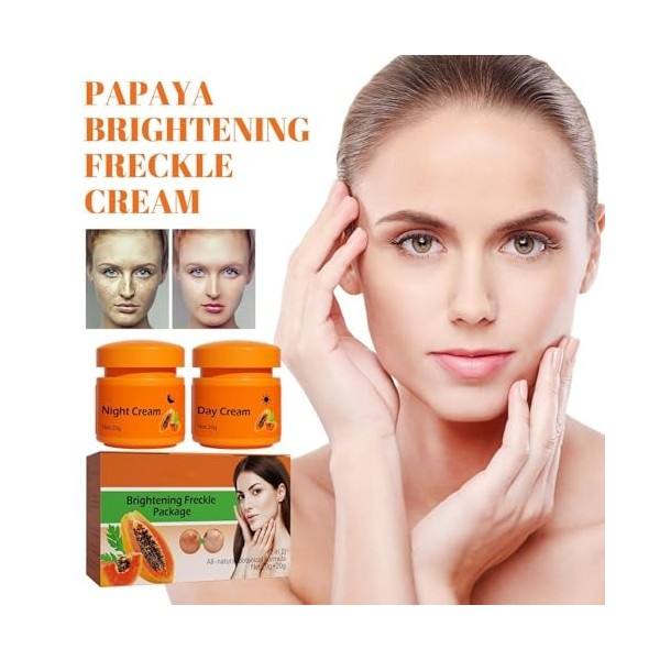 Papaya - Crème blanchissante pour le visage - Élimine la mélanine, lisse la peau et lui donne élasticité et jeunesse - Contie