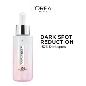 LOreal Paris Brightening Serum, 1% Glycolic Acid, 2% Niacinamide Serum, Visibly Minimizes Spots, Reveals Even Skin Tone, Gly