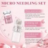 Micro Infusion Visage, Sérum pour Microneedling Visage, Micro Needling visage Ensemble avec 6 Pcs Microneedling Serum et 2 Pc