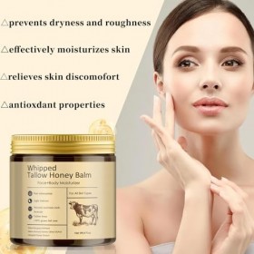 EHIOG Beef Tallow for Skin, 120g Baume au miel de suif de bœuf pour soins de la peau, Hydrate en Profondeur le Visage et le C