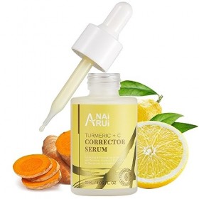 Sérum ANAiRUi à la vitamine C avec curcuma, Correcteur de taches sombres, Sérum visage à la vitamine C + curcuma, avec acide 
