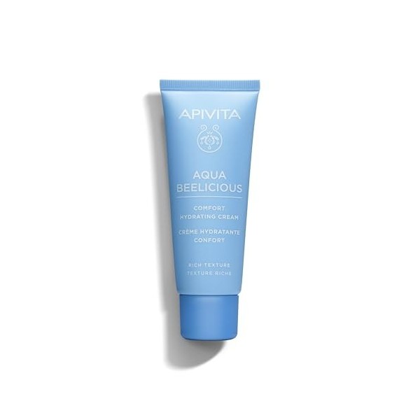 Apivita Aqua Beelicious Crème Hydratante Confort 40ml - Miel, Fleurs et Céramides - Hydratation de la Peau Longue Durée et Pe