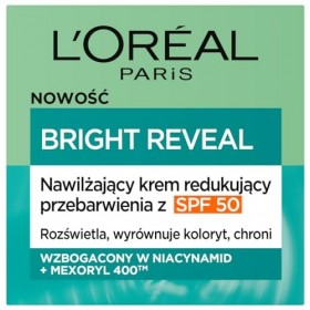 LOréal Paris Bright Reveal Crème Hydratante Décoloration avec SPF 50,50 ml