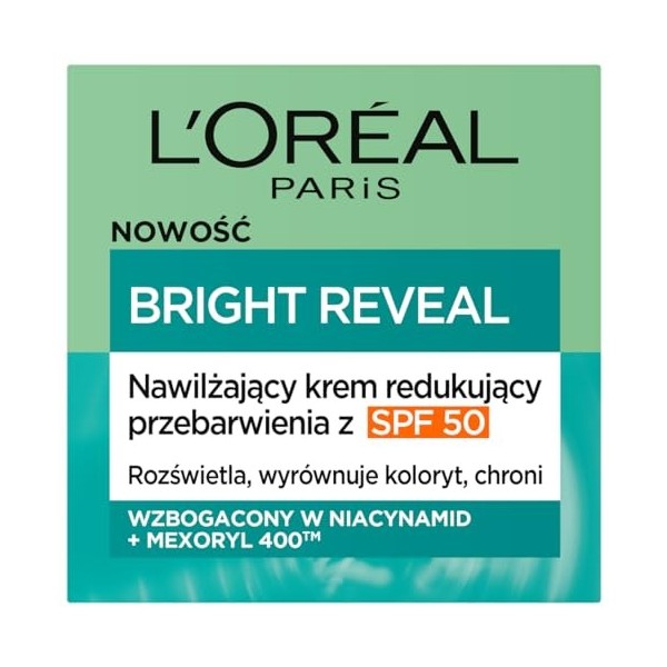 LOréal Paris Bright Reveal Crème Hydratante Décoloration avec SPF 50,50 ml