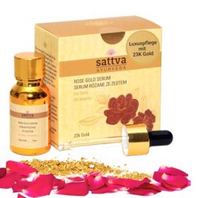 Sattva Ayurveda Rose Gold Sérum pour le visage anti-âge avec huile de rose et or 23 carats pour raffermissement, élasticité e