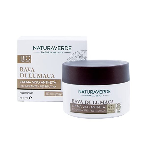 Naturaverde Crème Anti-âge Restitutive Avec Bave Escargot Pure - 100 Gr, 50 Millilitre