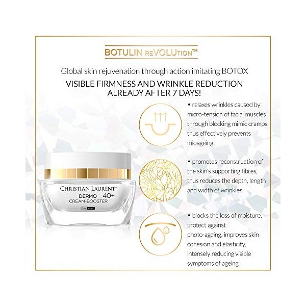Christian Laurent Botulin Revolution Crème de jour et de nuit anti-rides pour le visage pour peaux matures pour femme 50 ml C