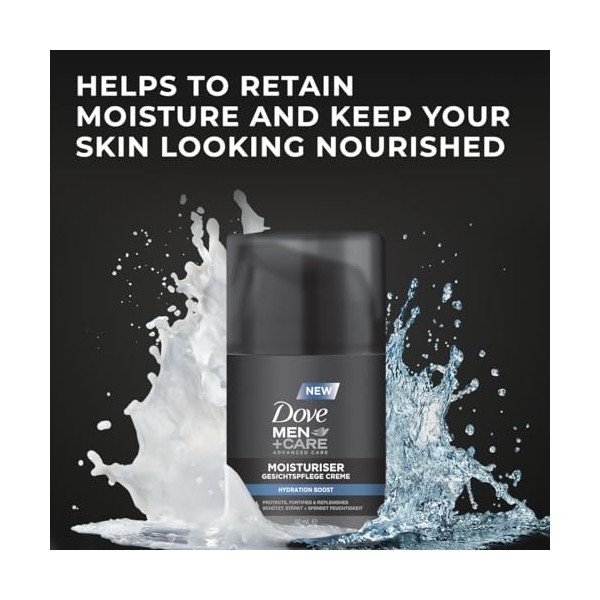 Dove Men+Care Hydration Boost Soin hydratant pour homme Protège et hydrate sans graisser 1 x 50 ml Crème Jour et Nuit
