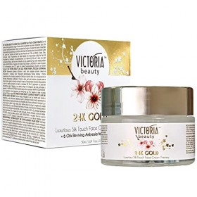Victoria Beauty - Crème à lacide hyaluronique à lor 24 carats contre les rides et les cernes, crème de jour anti-âge, crème