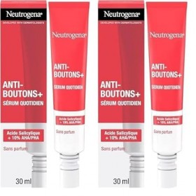 Neutrogena | Sérum Visage Quotidien Anti-Boutons+ tube de 30 ml – Soin visage à lacide salicylique + 10% AHA/PHA – Sérum a Cr...