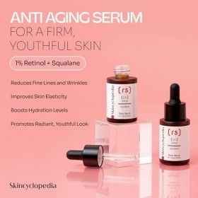 Skincyclopedia Sérum 1% rétinol avec acide hyaluronique, Matrixyl et squalane – Hydratant pour peaux grasses et à tendance ac