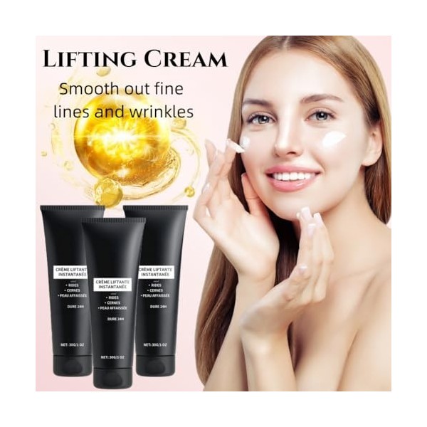 Creme Liftante Instantanée,3pcs Creme Lifting Immediat Visage,Crème Lifting Instantanée pour Visage, Liftante Anti Rides Inst