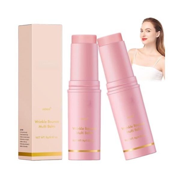 Baumes Anti-âGe Anti-Rides Et Rebondissants,2pcs Wrinkle Bounce Multi Balm Hydratant Tout,Stick de CollagèNe,Baume CollagèNe 
